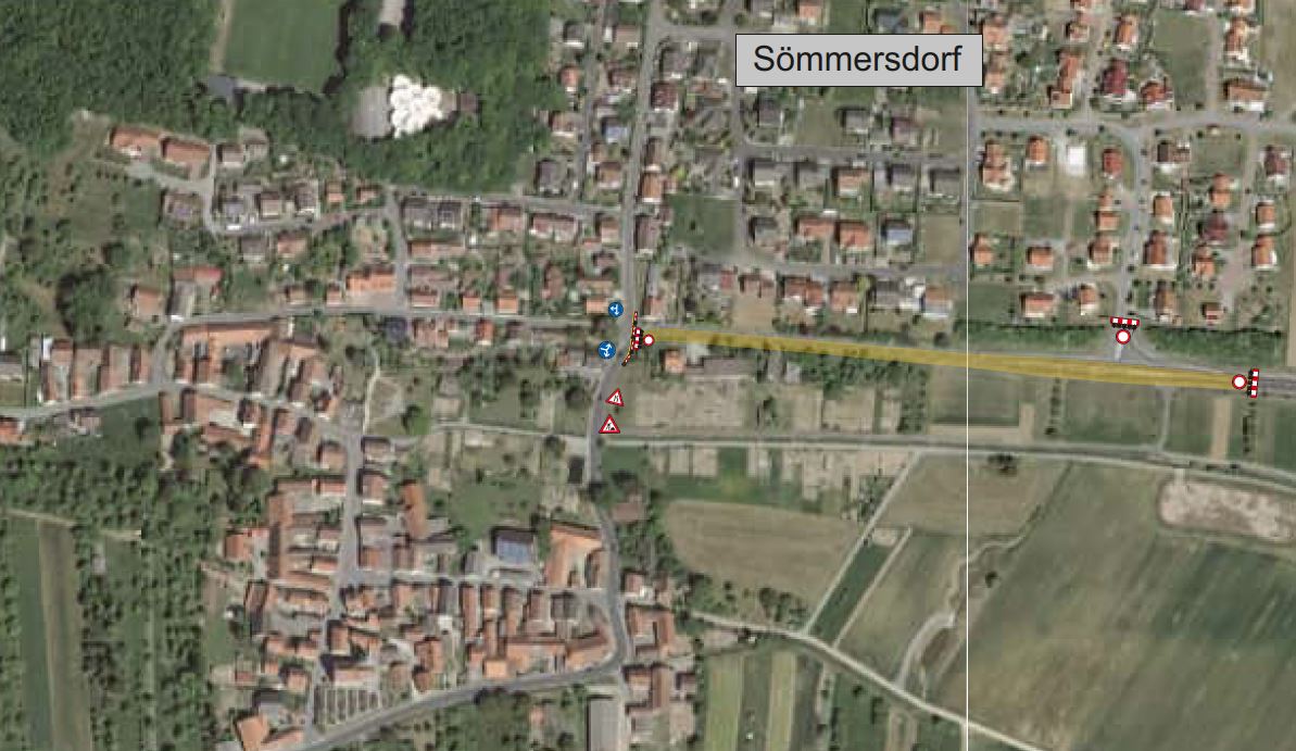 Der gelbe Bereich zeigt hier den 3. Bauabschnitt Der gelbe Bereich zeigt hier den 3. Bauabschnitt